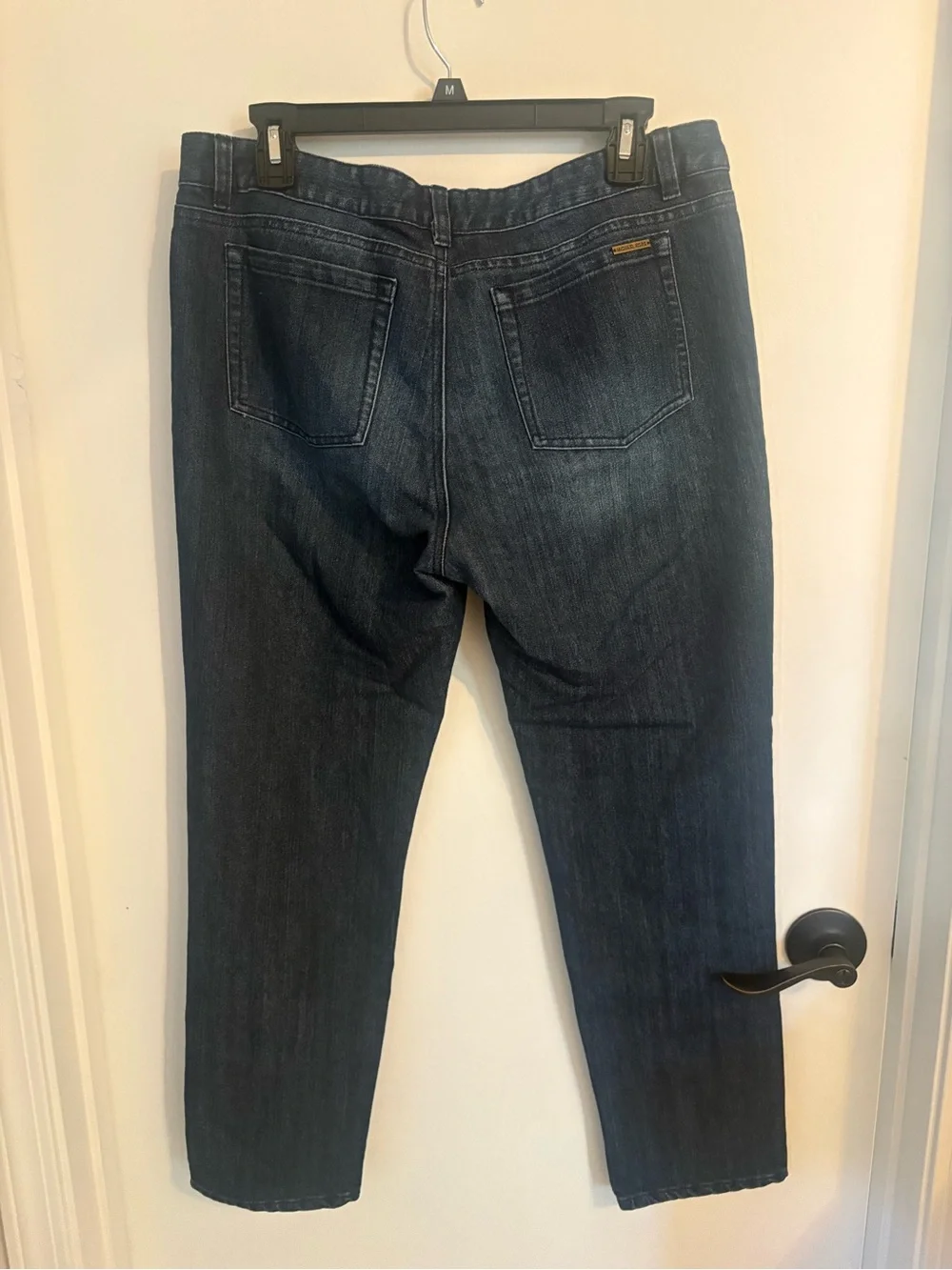 Michael Kors Dark Blue Women's Straight-Leg Jeans, 27 inch inseam, size 8
